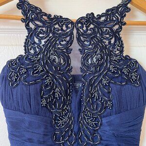 Navy Maxi Dress with Beading